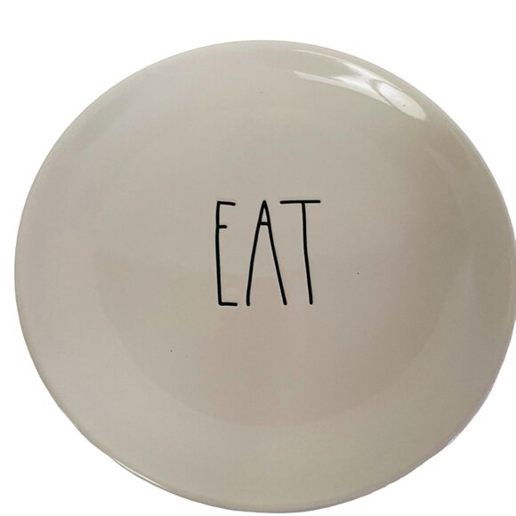 Rae Dunn Artisan Collection Dinner saucers Yum Ceramic Set Of 3  Plates 6 1/2" - Picture 6 of 6